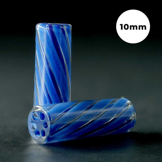 STYCKY Glasfilter Nautilus Ø 10 mm 30 mm Länge blauer Glasfilter für Joints mit spiralförmigem Design