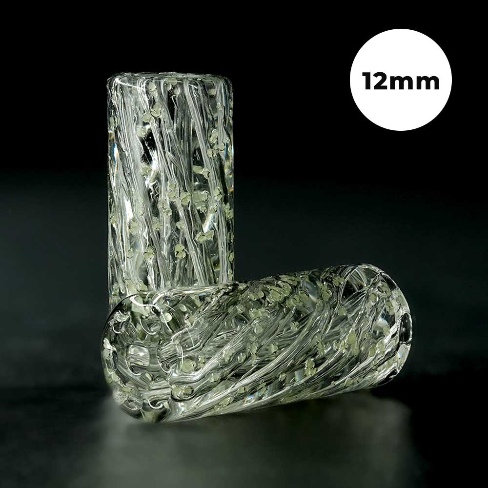 STYCKY Glasfilter Nightshine Ø 12 mm 30 mm dunkles Glas mit leuchtenden Einschlüssen Glasfilter für Joints