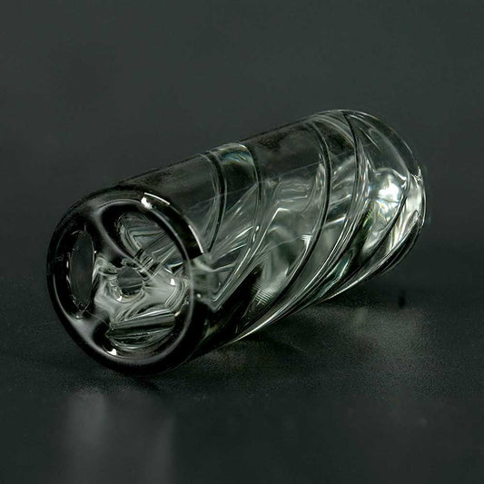 Detailaufnahme STYCKY Glasfilter Phantom Ø 12 mm 30 mm mit Spiral-Struktur im klaren Glasfilter