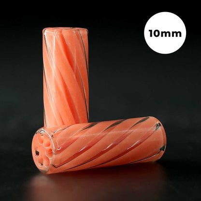STYCKY Glasfilter Salmon Ø 10 mm 30 mm Länge lachsfarbener Glasfilter für Joints mit spiralförmigem Design