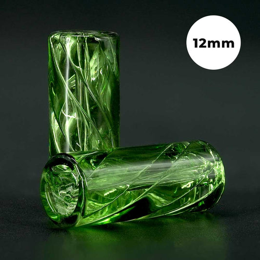STYCKY Glasfilter Viridis Ø 12 mm 30 mm Länge Glasfilter für Joints aus grünem Glas mit spiralförmigen Strukturen