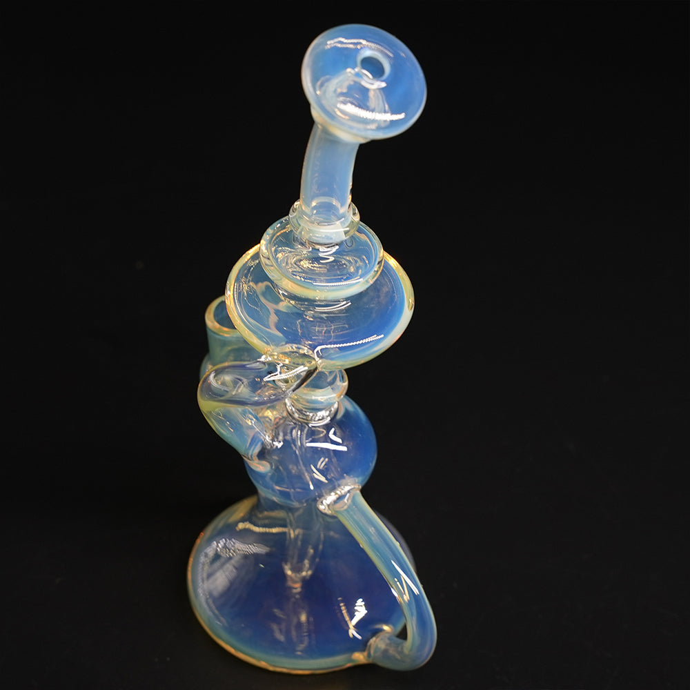 Dab Rig Flux Recycler aus Silver-Fumed-Glas mit 14-mm-Schliff Mundstück