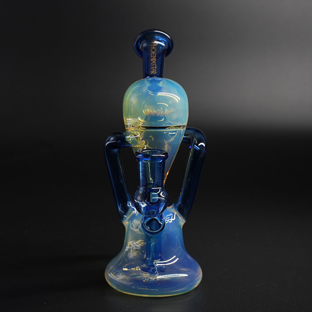 Frontansicht der Dab Rig Lotus mit 14-mm-Anschluss und Silver-Fumed-Finish