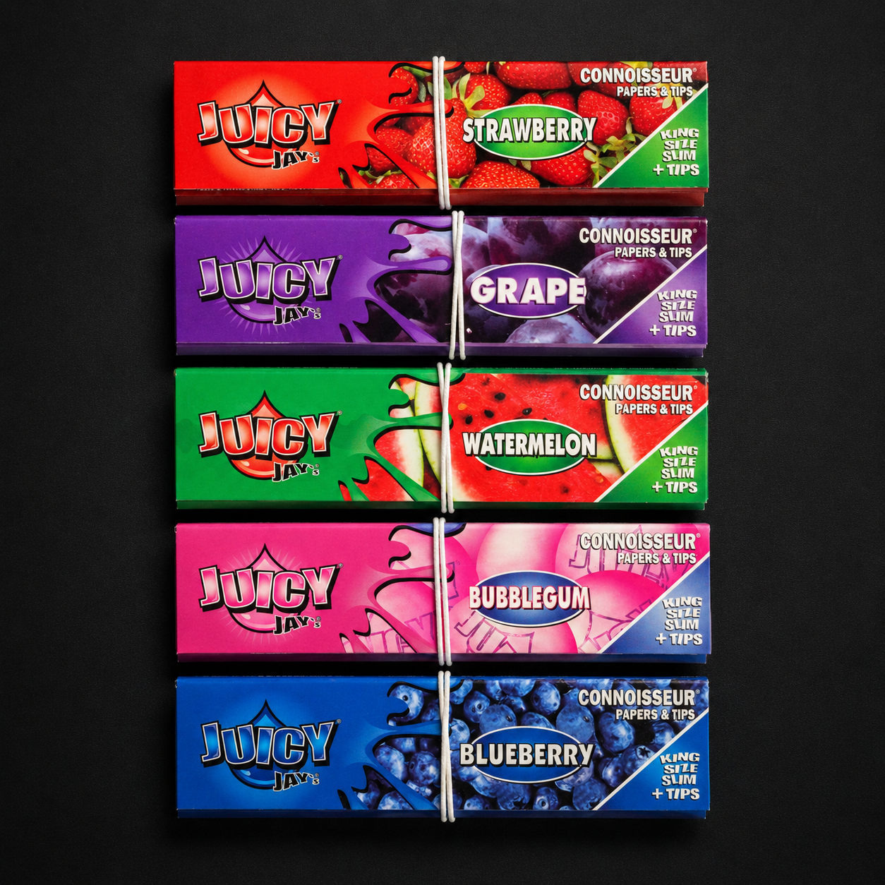 Juicy Jay’s aromatisierte KSS Papers + Tips Motivmix mit verschiedenen fruchtigen Sorten