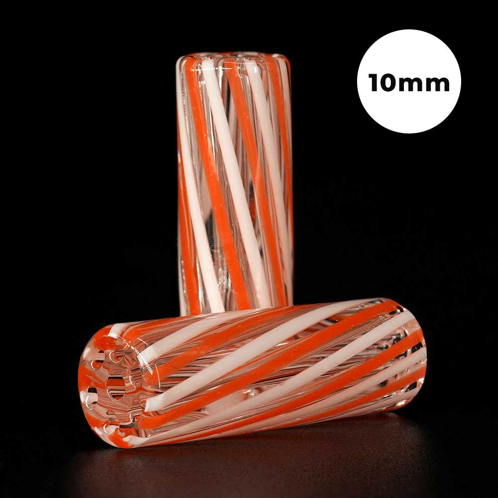 STYCKY Glasfilter Ø 10 mm Creamsicle aus Glas für Joints in orange-weißer Optik