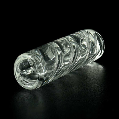 Detailaufnahme STYCKY Glasfilter Specter Ø 8 mm mit spiraliger Glasstruktur im klaren Glasfilter